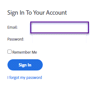 Enter your SFSU email address in the email field of the Adobe Sign login page.